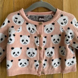 Tea Collection Pink Panda Cardigan